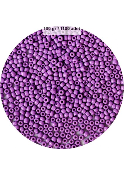 Litaetrend Mor Renk 4 mm Yaklaşık 1100 Adet / 100 Gram Cam Boncuk Oya Yazma Bileklik ve Kolye