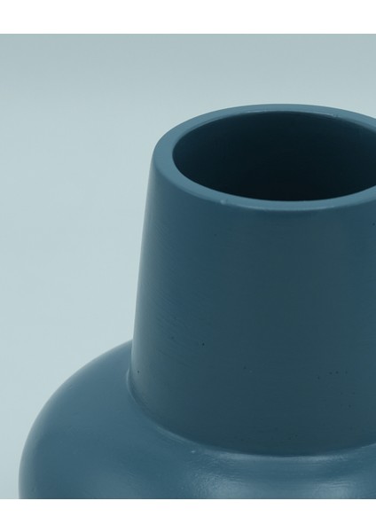 Bohem Stil Dekoratif Vazo | Modern Minimal Yuvarlak Form | Dip Mavisi | indirimleri