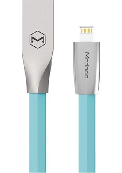 Dodo Lıghtnıng Çinko Alaşım Yassı Dörtgen Kablo 1m 2.4A Mavi