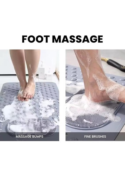 Duş Matı, Küvet Paspası, Güçlü Vantuzlu, Su Tahliyeli, Masaj, Fırçalı Kaymaz Tabanlı Banyo Paspası Duş Kaydırmazı Vantuzlu 36 x 69,5 cm (Gri) modelleri