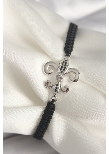 Bfs Pirinç Gümüş Renk Zirkon Taş Işlemeli Zambak Model Asansörlü Makrome Model Kadın Bilek