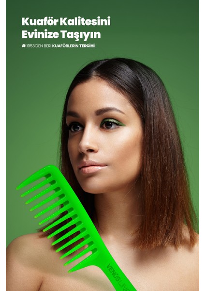 Venüsline 9000 Saç Açma Tarağı – Yeşil Renkli, Islak ve Kuru Saçlar Için fiyatları
