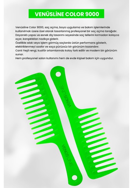 Venüsline 9000 Saç Açma Tarağı – Yeşil Renkli, Islak ve Kuru Saçlar Için fırsatları