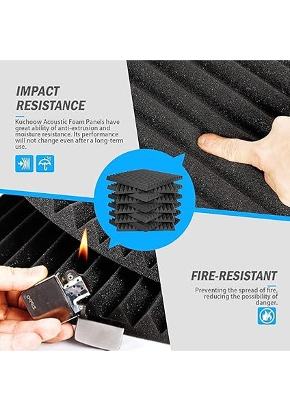 Akustik Köpük, Ses Emici, 12 Adet Siyah Akustik Köpük, Stüdyo, Podcast, Kayıt Stüdyoları, Ofisler, Ev Öğrenme, Akustik Köpük Mat, Akustik Köpük Mat (30 x 30 x 2,5 Cm) indirimleri