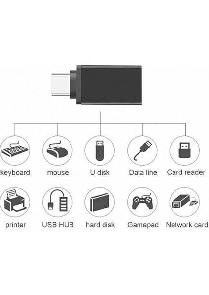USB 3.0 To Type-C Otg Adaptör Dönüştürücü - 3 Farklı Model (Siyah) modelleri
