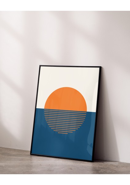 Çerçevesiz Poster, Dijital Baskı Soyut Turuncu Daire Poster, Minimal, Ev, Ofis, Mutfak Dekorasyon