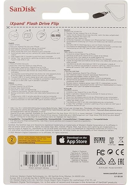 Ixpand Flash Drive Flip 64GB, Mint Color fiyatları