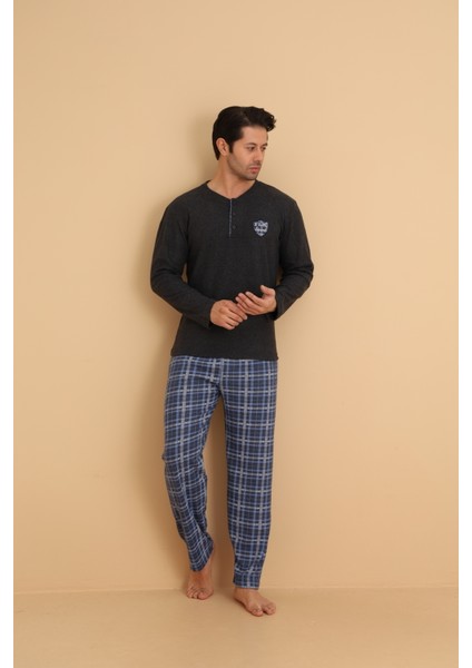 Flkn 7015 Interlok Kışlık Ekose Pijamalı Erkek Pijama Takımı fiyatları
