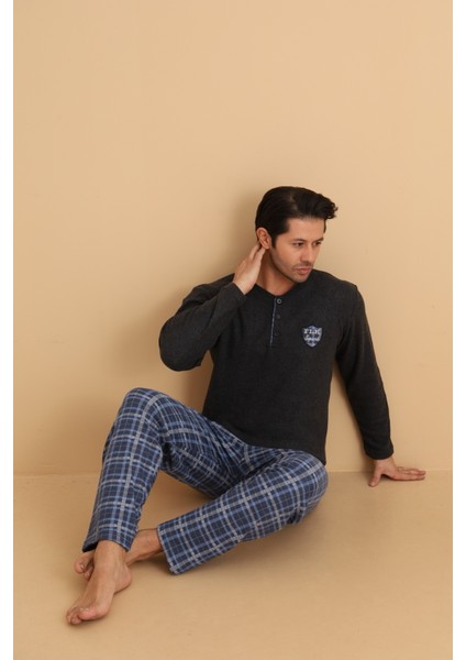 Flkn 7015 Interlok Kışlık Ekose Pijamalı Erkek Pijama Takımı fırsatları