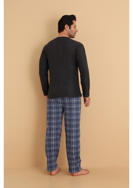Flkn 7015 Interlok Kışlık Ekose Pijamalı Erkek Pijama Takımı indirimleri