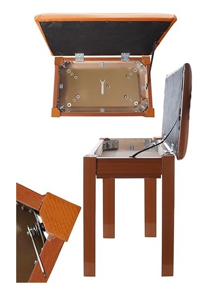 TBX-144OR Üst Kalite Piyano Taburesi Gizli Bölmeli Turuncu Renk (32X54X48) modelleri
