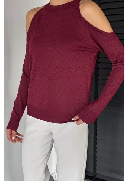 Omuz Dekolteli Kadın Triko Bluz P-00014620