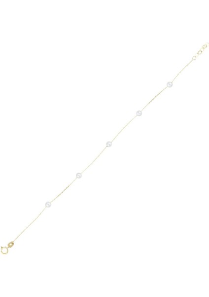 14 Ayar Incili Altın Bileklik