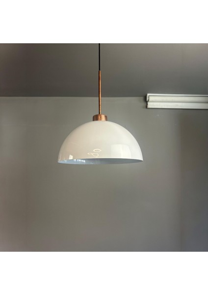 Yimpi Beyaz Avize Ince Patina Başlık Tekli Sarkıt Salon Mutfak Kuaför Cafe Lamba Dekoratif