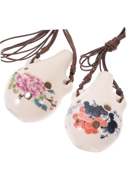 2ADET Seramik Ocarina Başlangıç Seti Öğrenciler Için Ocarina Flüt Müzik Öğrenimi ve Eğlence Amaçlı Flütler