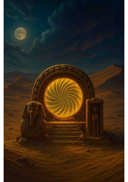 Antik Mısır Serisi Portal Kapısı Işıklı Geriakış Tütsülük modelleri