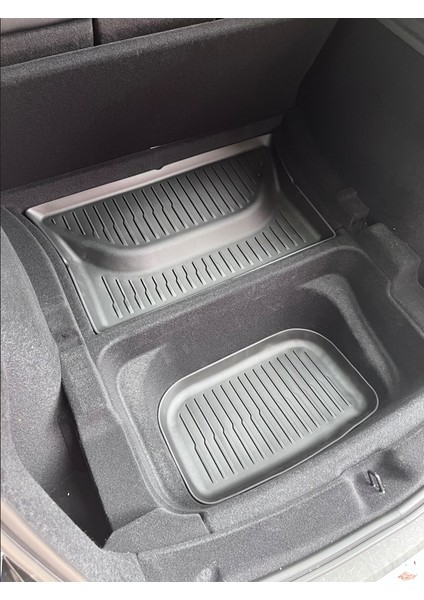 Tesla Model Y Juniper Için Uyumlu Ön ve Arka Bagaj Içi Paspas Takımı 3 Parça