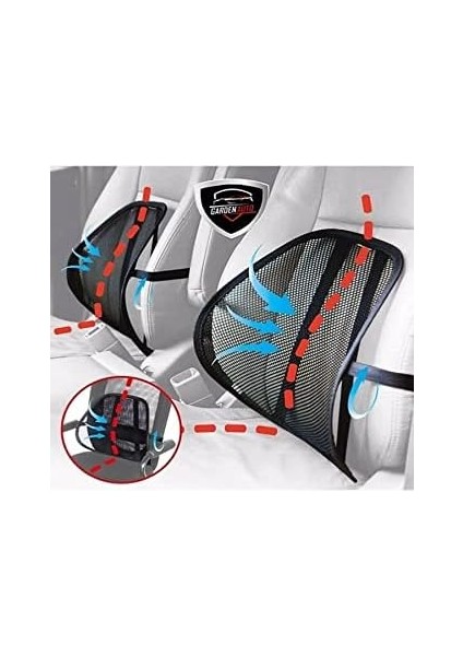Concept Fileli Ortopedik Oto Bel Sırt Destek Destekli Ayarlanabilir Terletmeyen Araba Ofis Koltuk Sırt Dayama Filesi, Concept, Siyah, 42 fiyatları
