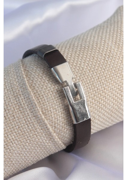 Bfs Kahverengi Deri Model Gümüş Renk Çapa Figür Erkek Bileklik fiyatları