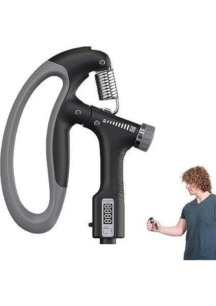 4 10-100KG Otomatik Sayaçlı Ayarlanabilir El Yayı Bilek Kol Parmak Güçlendirici indirimleri