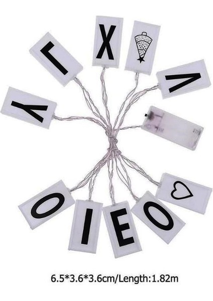 10LU Lightbox Işıklı Harf Mesaj Panosu Dekoratif Harf Işık Zinciri