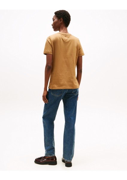 Tonal Flag Reg C-Nk Ss Tee Kadın Kahverengi T-Shirt - WW0WW45626 modelleri