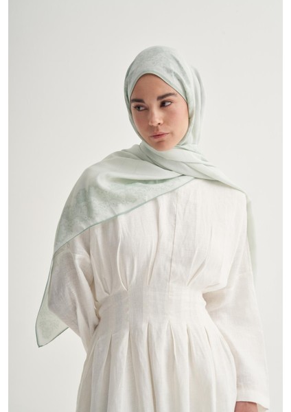 Floral Çiçekli Monogram Floş Şal Su Yeşili fırsatları