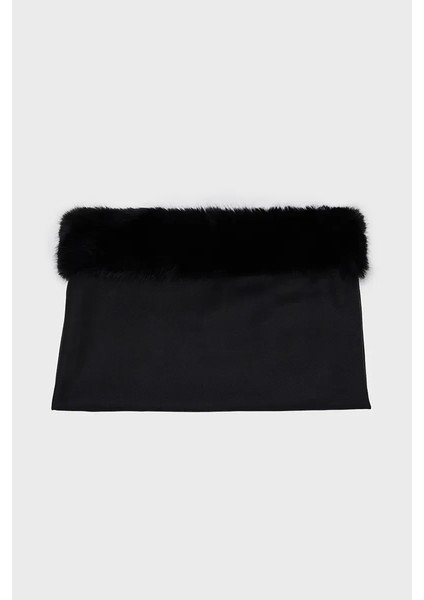 Kürklü Şal - Siyah fiyatları