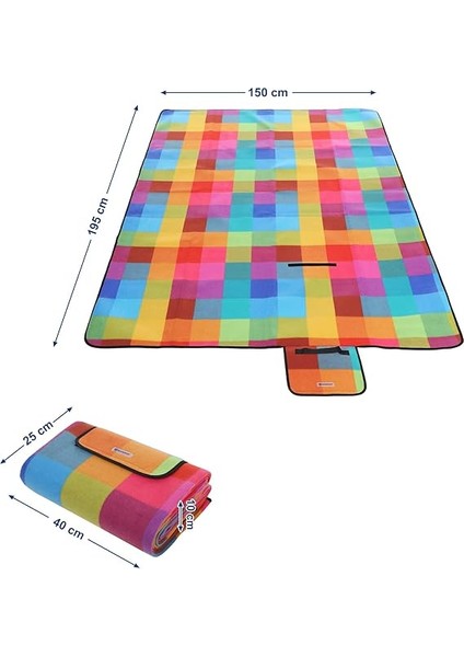 GCM61C Piknik Örtüsü, Renkli Kareli Desen, 195 x 150 cm Ab modelleri