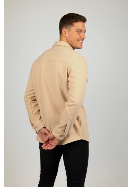Erkek Bej Dar Kesim Cepleri Kapaklı Çıtçıtlı Ince Kaşe Ceket Mont 2500559 fiyatları