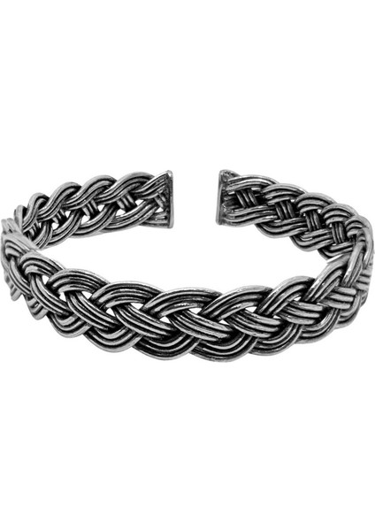 Kalın Örgü Gümüş Bilezik