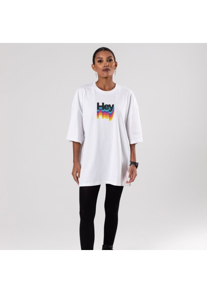Hey Oversize Tişört - Beyaz fiyatları