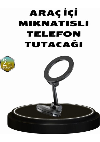 Buğz 360° Dönebilen Katlanır Manyetik Araç Telefon Tutucu – Magsafe Uyumlu, Kompakt ve Şık Tasarım