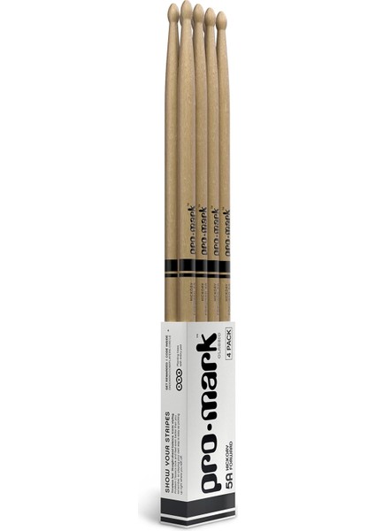 Classic Forward 5A Hickory Drumsticks, Ovale Holzspitze, 4 Paar