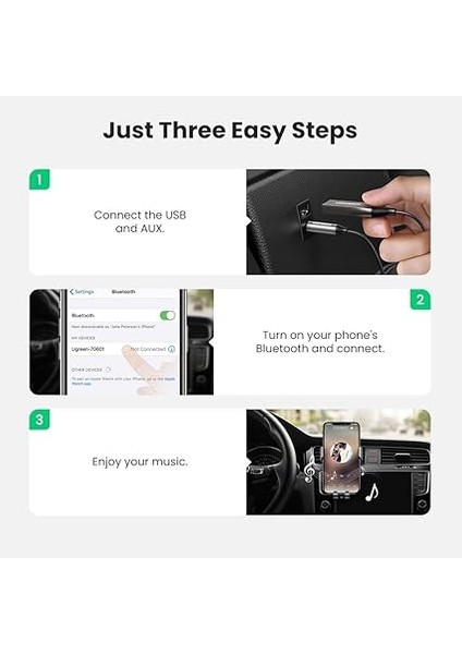 Mikrofonlu 3.5 mm Aux Bluetooth 5.3 Alıcı Adaptör Araç Kiti modelleri