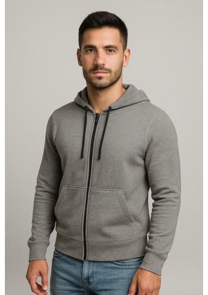 Erkek Fermuarlı Kapüşonlu SWEATSHIRT-W1084 fiyatları