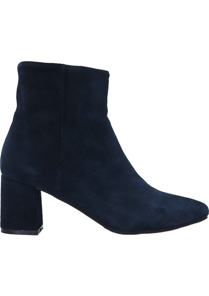 26001S Hakiki Süet Deri Kadın Topuklu Bot