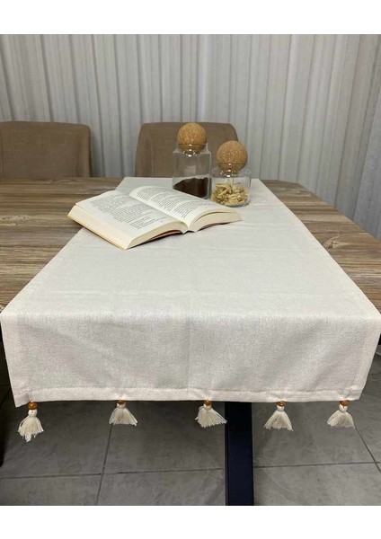 Keten Pamuk Saçaklı Runner 40X120