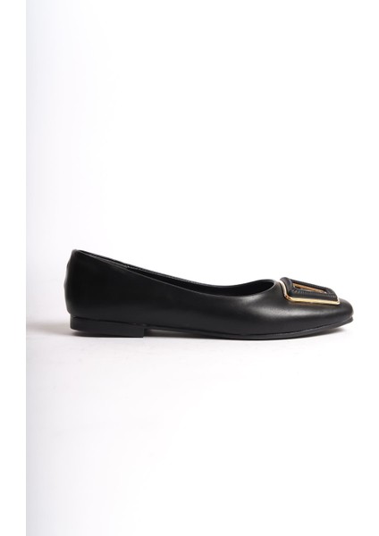 Kaylee Bağcıksız Ortopedik Rahat Taban Toka Detaylı Kadın Babet Ayakkabı Cst - Siyah indirimleri