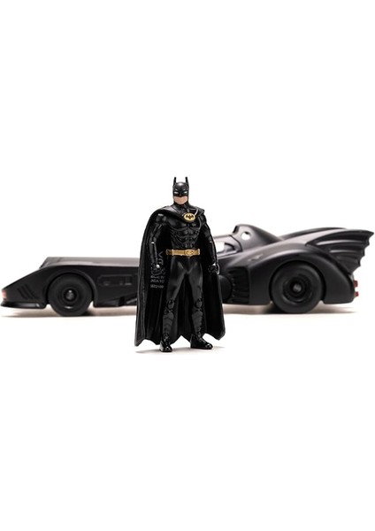 253215013, Batman 1989 Batmobile, Die-Cast Metal, Açılabilir Parçalar, 1:24 Ölçek, Batman Figürü, 20 Cm, 7 Cm, Serbest Tekerlekli
