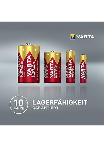 Longlife Max Power Aaa Ince Kalem LR03 Pil (8'li Paket) Yüksek Performanslı Alkalin Piller - Almanya'da Üretilmiştir - fırsatları