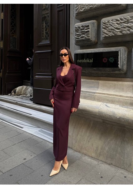 Kadın Askılı Elbise ve Ceket Takım | Alt-Üst Takım