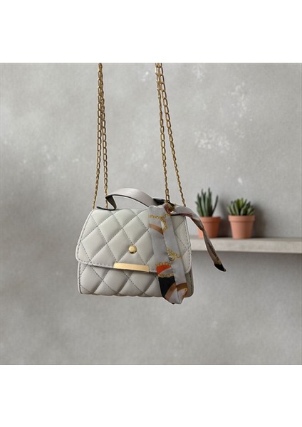 Fularlı Kapitone Kadın El ve Omuz Çantası