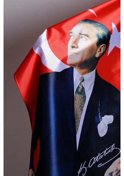 Bayrak Atatürk Baskılı Türk Bayrağı 150X225 cm Raşel Kumaş Dijital Baskı fırsatları