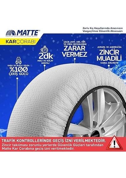 Lastik Kar Çorabı Kar Zinciri Muadili Yüksek Kalite Tekstil Kar Zinciri Superx Series (X-Large) fırsatları