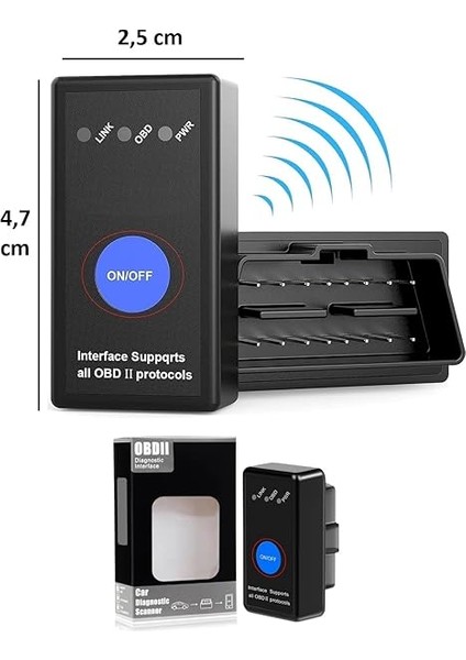 V1.5 PIC18F25K80 Chıp Obd2 Bluetooth 4.0 Tarayıcı fiyatları