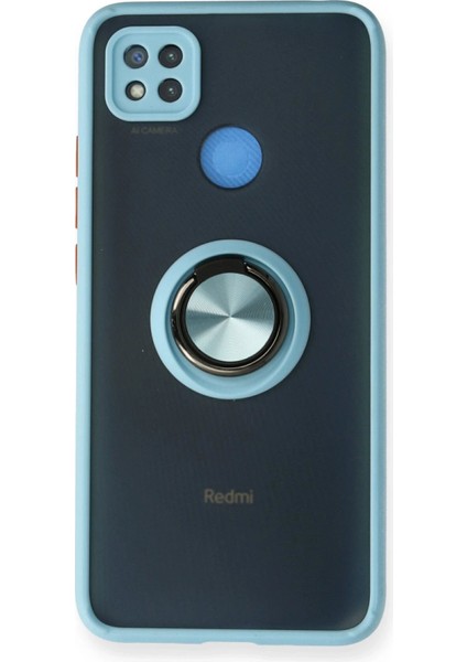 Redmi 9c Kılıf Montreal Yüzüklü Silikon Kapak - Buz MAVI-(5796)