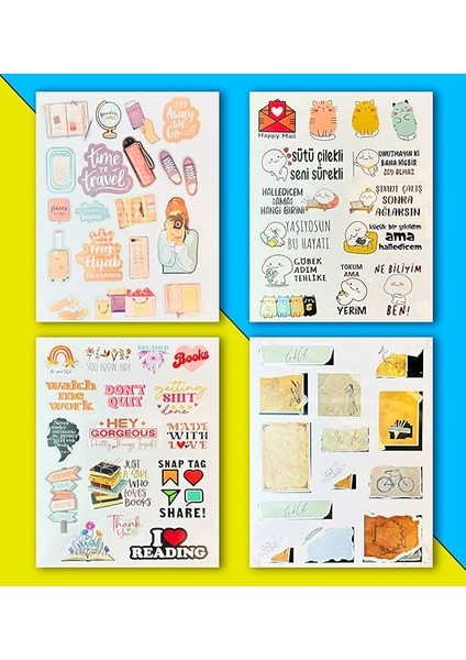 My Dıy Sticker Book 24 * 17 cm 16 Sayfa Özel Tasarım Rengarenk Sticker Kitabı indirimleri
