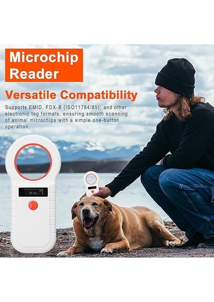 Pet Mikroçip Okuyucu Tarayıcı Wirel El Tipi Çip Tarayıcı Hayvan Etiketleri Tarayıcı O Ekran Desteği Emıd FDX-B(ISO11784/85) Evcil Hayvan Hayvan Yönetimi Için 128 Veri Depolama Beyaz fiyatları