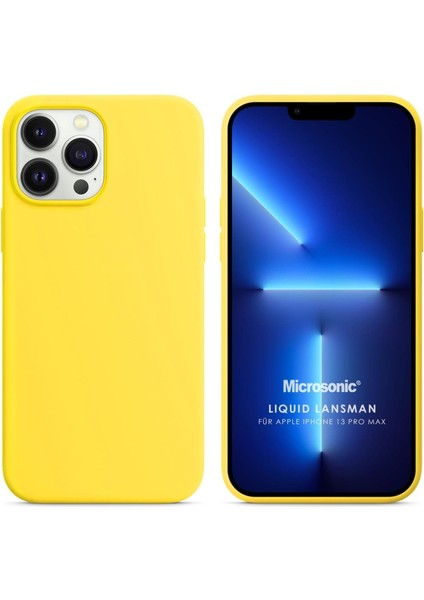 13 Pro Max Için Kılıf Lansman Silikon Sarı [ 13 Pro Max ile Uyumlu Kılıf - Sarı]
